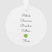 Irish Family Shamrock Green Pet Keepomwille Ornament (achterkant)