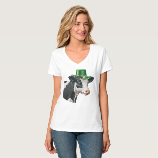 Irish Farmhouse | T-shirt vache de la Saint Patric (Devant entier)