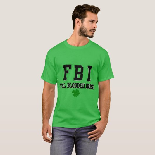 Irish FBI T-shirt irlandais entièrement sanglé (Devant entier)