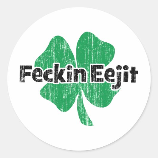 Irish Feckin Eejit Ronde Sticker (Voorkant)