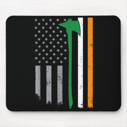 Irish Firefighter American Flag Cool St Patricks D Muismat (Voorkant)