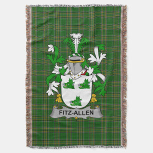Irish Fitz-Allen Wapen Familie Crest Irelan Deken