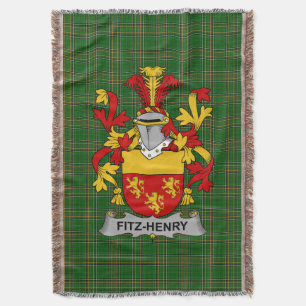 Irish Fitz-Henry Wapen Familie Crest Irelan Deken