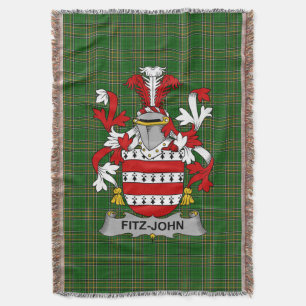 Irish Fitz-John Coat of Arms Family Crest Ireland Deken