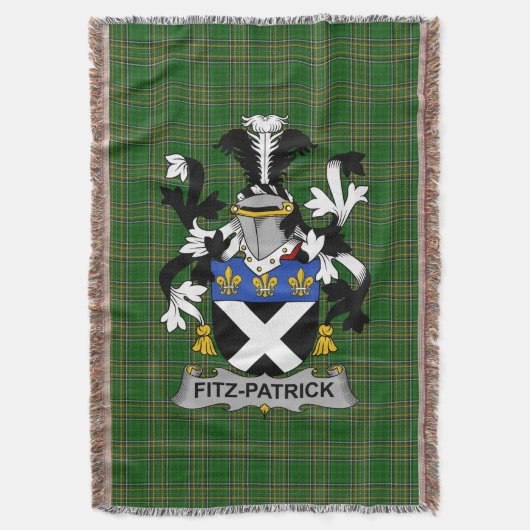 Irish Fitz-Patrick Wapen van de familie Crest Ierl Deken (Voorkant Verticaal)