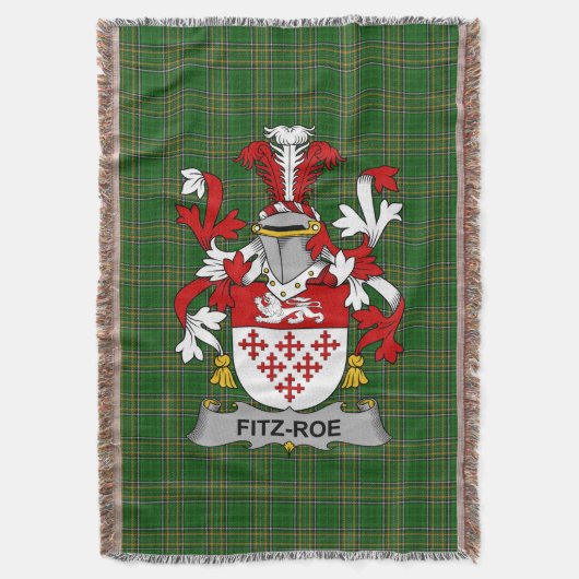 Irish Fitz-Roe Coat of Arms Family Crest Ireland Deken (Voorkant Verticaal)