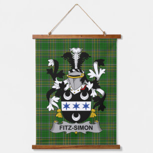 Irish Fitz-Simon Coat of Arms Family Crest Hangend Wandkleed