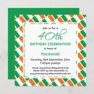 IRISH FLAG Custom Birthday Celebration Kaart