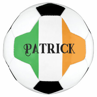 Irish Flag Custom Name Groen en Sinaasappel Voetbal