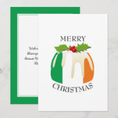 IRISH FLAG | Festive Plum Pudding | Kerstmis Feestdagenkaart (Voorkant / Achterkant)