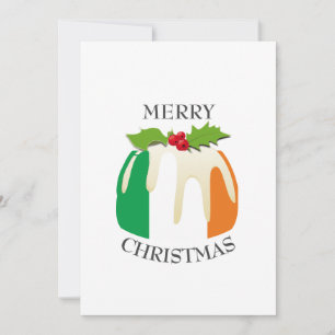 IRISH FLAG Festive Plum Pudding Kerstmis Feestdagenkaart