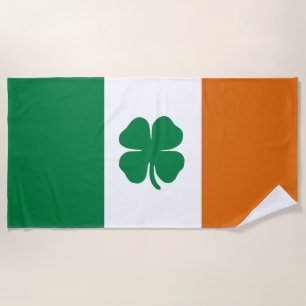 Irish Flag Patriotic Ireland Flag Four leaf clover Strandlaken
