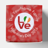Irish Flag Red Letter LOVE Valentijn White op Red Bedankdoosjes (Bovenkant)