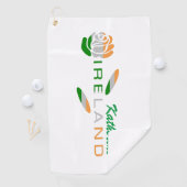 Irish Flag Roos Personalized Golfhanddoek (Insitu)