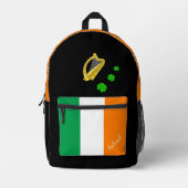 Irish Flag sac à dos, Irlande, noir patriote (Recto)