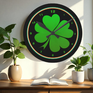 Irish Flag, Shamrock, Ireland Home, St Patrick Ronde Klok