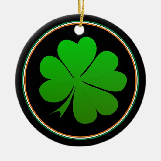 Irish Flag, Shamrock, Ireland Kerstmis Luck Keramisch Ornament (Voorkant)