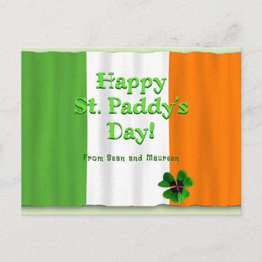 Irish Flag St. Paddys Day Carte postale Salutation (Devant)