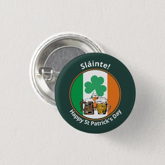 Irish Flag St Patricks Day Ronde Button 3,2 Cm (Voorkant /achterkant)