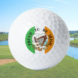 Irish flag with Vintage harp and Shamrock  Golfballen