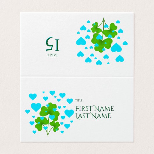 Irish Folded Card for party table number (Outside Unfolded)