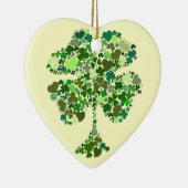 Irish Four Leaf Clover Heart Kerstversiering Keramisch Ornament (Rechts)