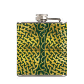 Irish Four-leaf clover met Celtic Knot Heupfles (Achterkant)