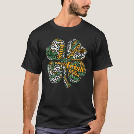 Irish Four Leaf Clover Shamrock T-shirt St.Patrick (Voorkant)