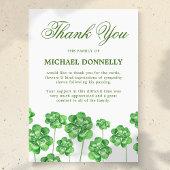 Irish Funeral Shamrock Clover Bedankkaart