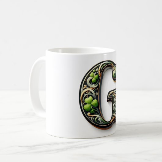 Irish G Monogram Coffee Mug (Devant gauche)