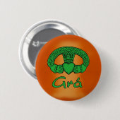 Irish Gaelic Love-knop Ronde Button 5,7 Cm (Voorkant /achterkant)