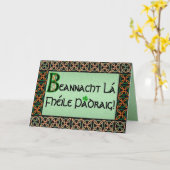 Irish Gaelic St. Patrick's Day Kaart (Gele Bloem)