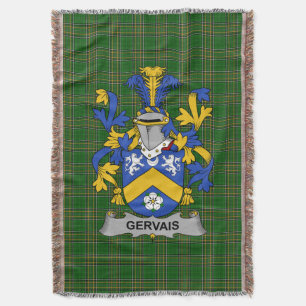 Irish Gervais Coat of Arms Family Crest Ireland Deken