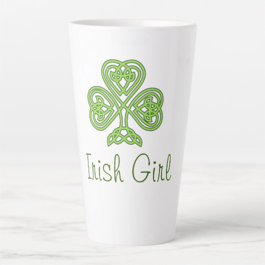 Irish Girl Celtic Clover Latte Mok (Voorkant)