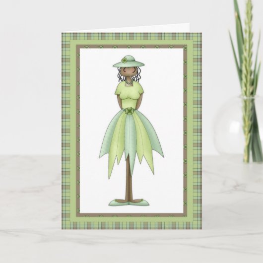 Irish Girl Doll 2 joyeuse mars carte d'anniversair (Devant)