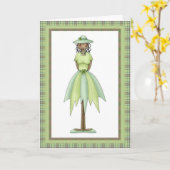 Irish Girl Doll 2 joyeuse mars carte d'anniversair (Fleur jaune)