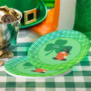 Irish Gnome Shamrock St Patrick's Papieren Bordje