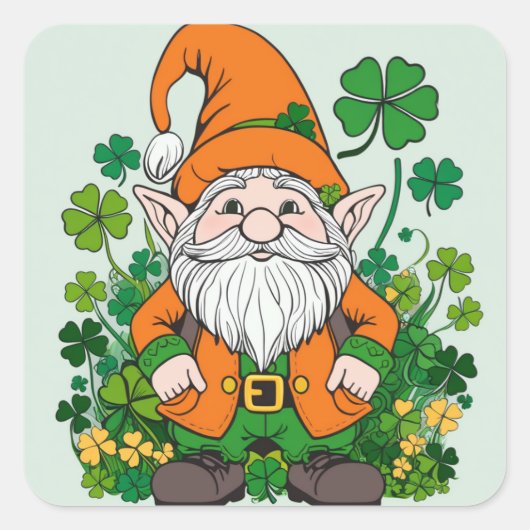Irish Gnome Vierkante Sticker (Voorkant)