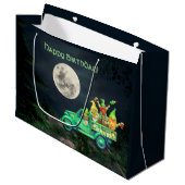 Irish Gnomes en Full Moon Happy Birthday Groot Cadeauzakje (Voorkant Gekanteld)