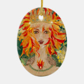 Irish Goddess Eire Fiery Redhead Ginger Fire Queen Keramisch Ornament (Voorkant)