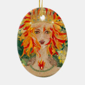 Irish Goddess Eire Fiery Redhead Ginger Fire Queen Keramisch Ornament (Achterkant)
