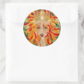 Irish Goddess Eire Fiery Redhead Ginger Fire Queen Ronde Sticker (Tas)