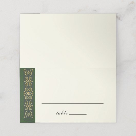Irish Gold Dark Green Creative Artwork Wedding (Buitenkant ongevouwen)