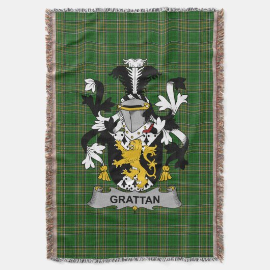 Irish Grattan of McGrattan familiewapen Deken (Voorkant Verticaal)