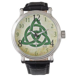 Irish Green Celtic Knot Mannen Horloge