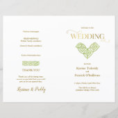 Irish green Celtic Knot & programme de mariage (Devant)