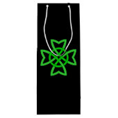 Irish Green Celtic Knot Wijn Cadeautas (Achterkant)