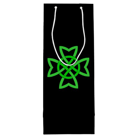 Irish Green Celtic Knot Wijn Cadeautas (Achterkant)