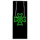 Irish Green Celtic Knot Wijn Cadeautas (Voorkant)