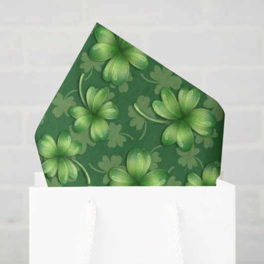 Irish Green Four Leaf Clover Tissuepapier (Cadeauzakje)